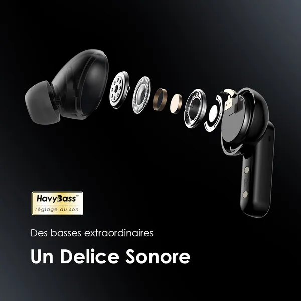 Oraimo SpaceBuds Ecouteurs à réduction de bruit ANC 50dB avec personnalisation des commandes vocales - Vue 8