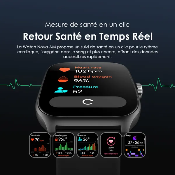 Oraimo Watch Nova AM Montre intelligente à écran AMOLED  - Vue 8