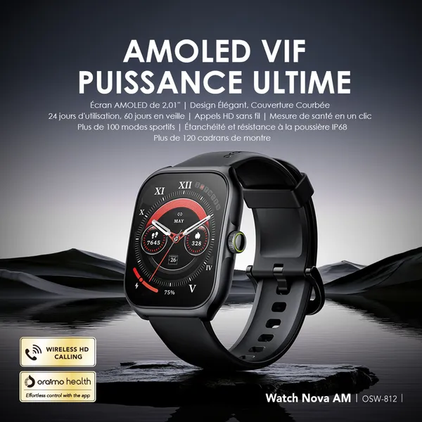 Oraimo Watch Nova AM Montre intelligente à écran AMOLED  - Vue 2