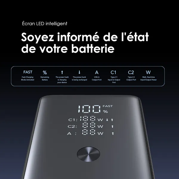 Oraimo PowerJet 130 27600mAh 130W Power Bank - Vue 8