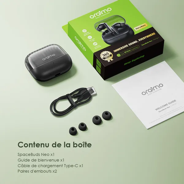 Oraimo SpaceBuds Neo Véritables écouteurs spatiaux sans fil - Vue 10